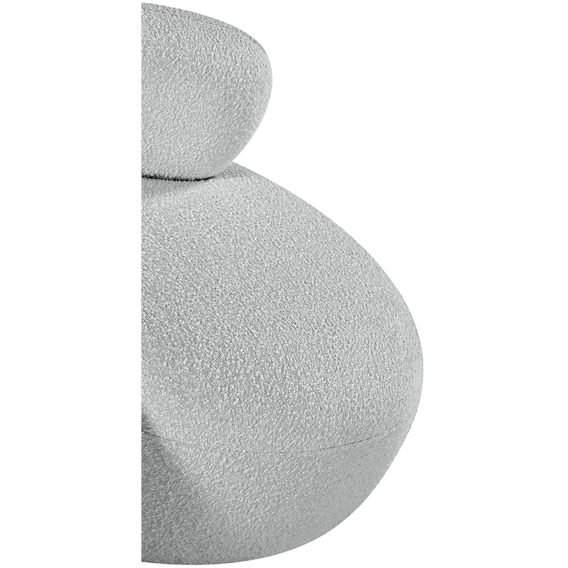 Bowery Hill Contemporary Rich Grey Boucle Durable Fabric Chair