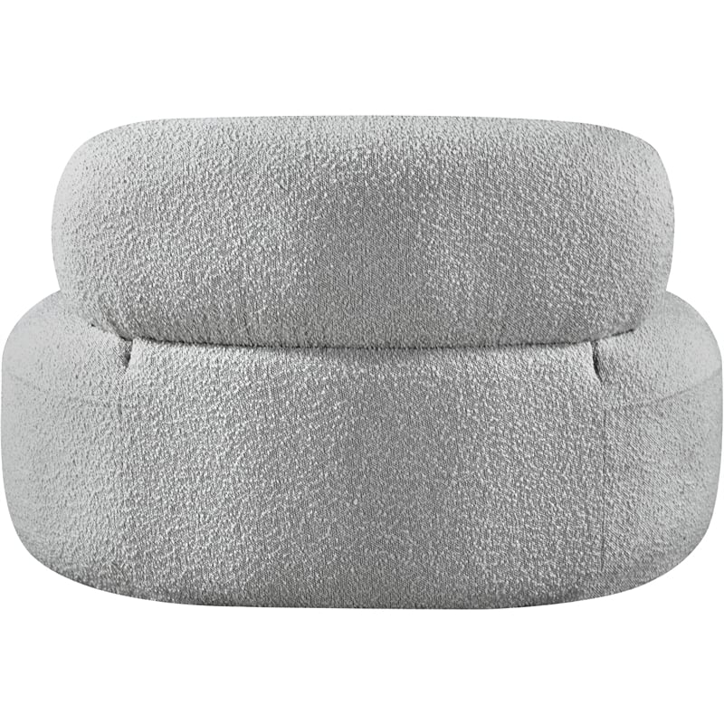 Bowery Hill Contemporary Rich Grey Boucle Durable Fabric Chair