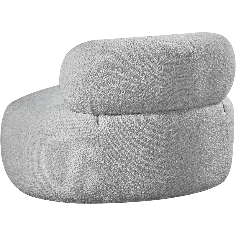 Bowery Hill Contemporary Rich Grey Boucle Durable Fabric Chair