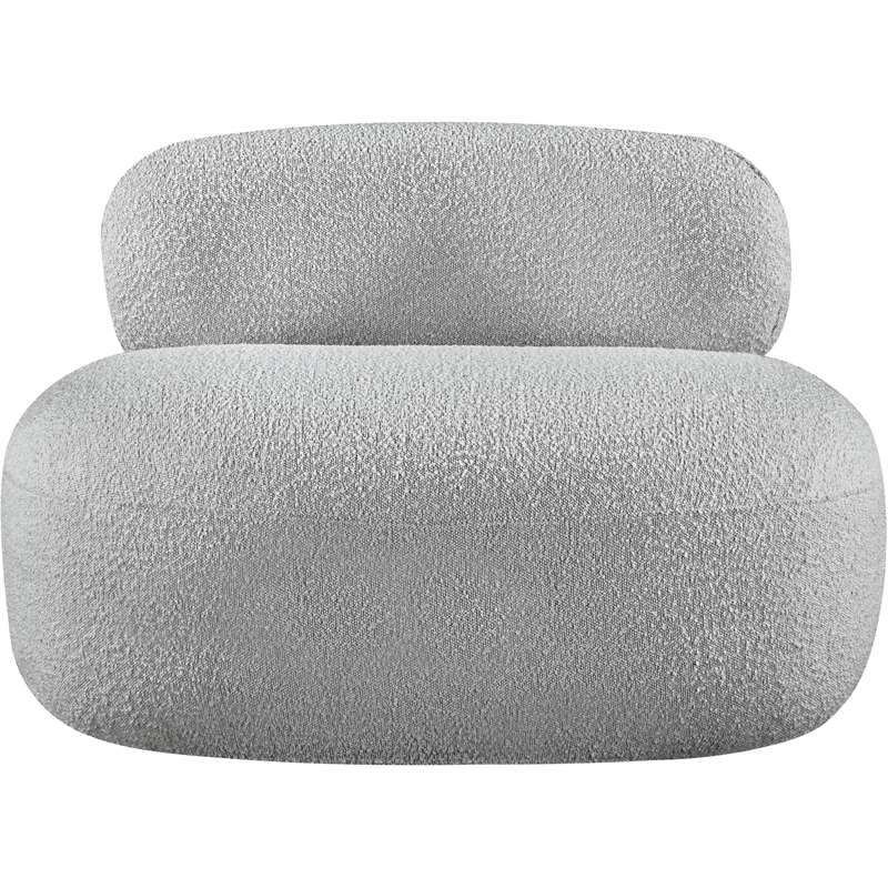 Bowery Hill Contemporary Rich Grey Boucle Durable Fabric Chair