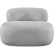 Bowery Hill Contemporary Rich Grey Boucle Durable Fabric Chair