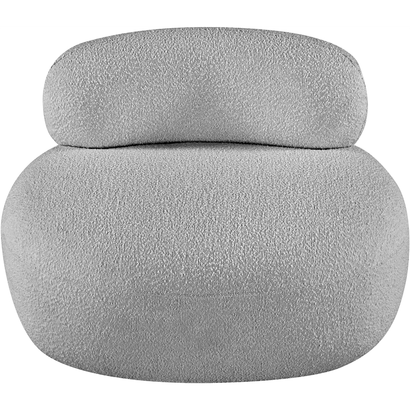 Bowery Hill Contemporary Rich Grey Boucle Durable Fabric Chair