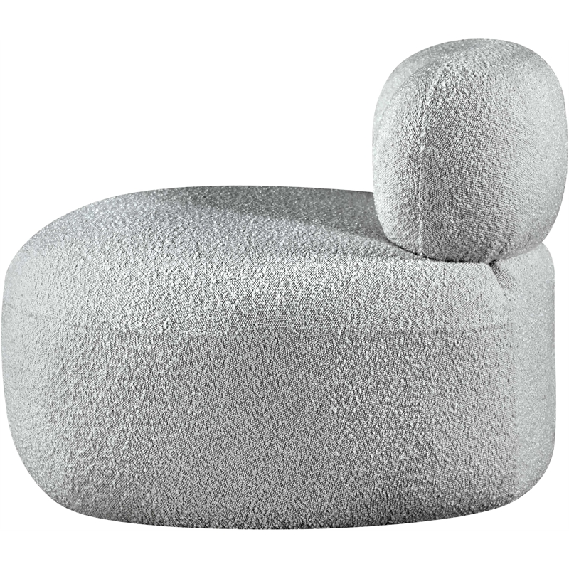 Bowery Hill Contemporary Rich Grey Boucle Durable Fabric Chair