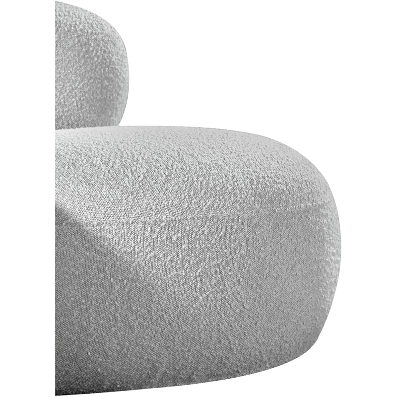 Bowery Hill Contemporary Rich Grey Boucle Durable Fabric Chair