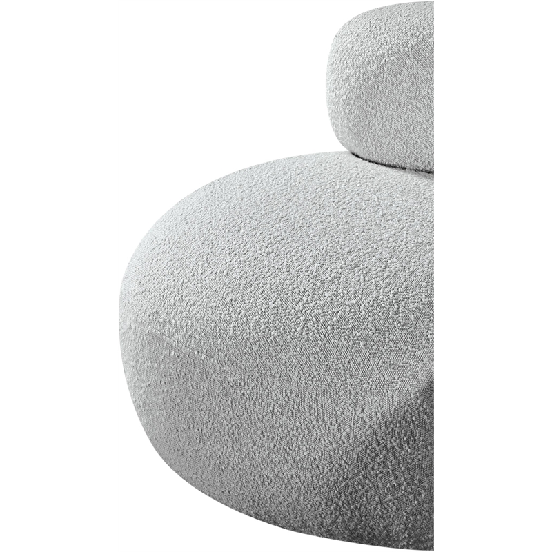 Bowery Hill Contemporary Rich Grey Boucle Durable Fabric Chair