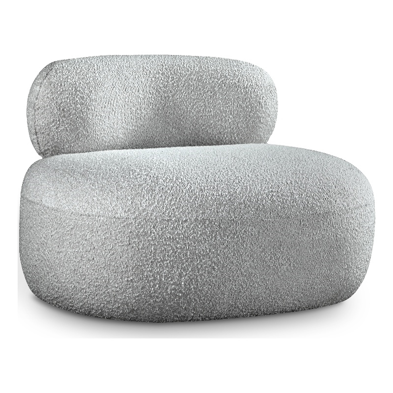 Bowery Hill Contemporary Rich Grey Boucle Durable Fabric Chair