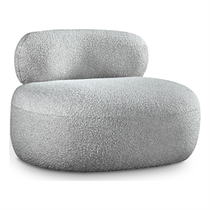 Bowery Hill Contemporary Rich Grey Boucle Durable Fabric Chair