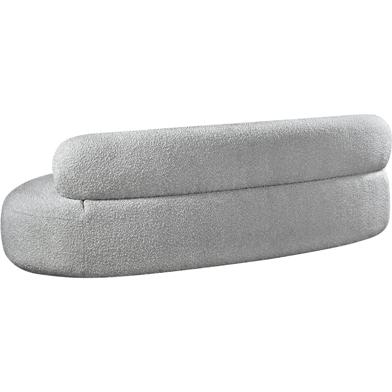 Bowery Hill Contemporary Rich Grey Boucle Durable Fabric Sofa