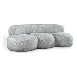 Bowery Hill Contemporary Rich Grey Boucle Durable Fabric Sofa