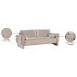 Bowery Hill Contemporary Rich Beige Chenille Durable Fabric Sofa