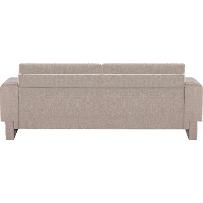 Bowery Hill Contemporary Rich Beige Chenille Durable Fabric Sofa