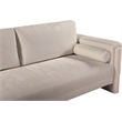 Bowery Hill Contemporary Rich Beige Chenille Durable Fabric Sofa