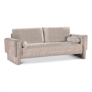 Bowery Hill Contemporary Rich Beige Chenille Durable Fabric Sofa