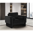 Bowery Hill Contemporary Rich Black Chenille Durable Fabric Chair