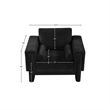 Bowery Hill Contemporary Rich Black Chenille Durable Fabric Chair