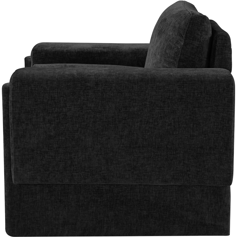 Bowery Hill Contemporary Rich Black Chenille Durable Fabric Chair