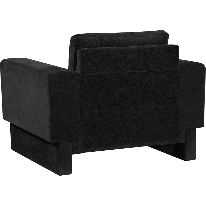 Bowery Hill Contemporary Rich Black Chenille Durable Fabric Chair