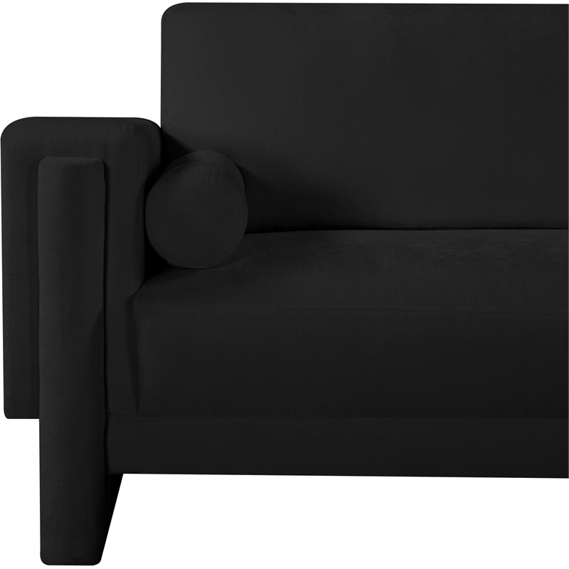 Bowery Hill Contemporary Rich Black Chenille Durable Fabric Chair