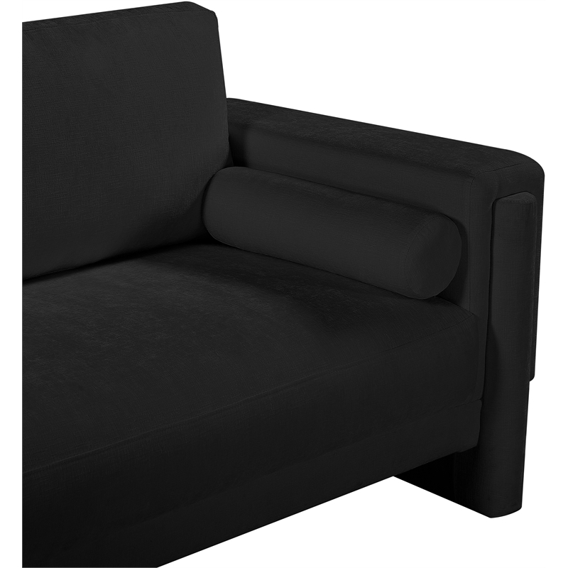 Bowery Hill Contemporary Rich Black Chenille Durable Fabric Chair