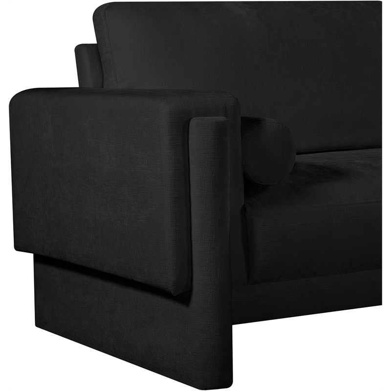 Bowery Hill Contemporary Rich Black Chenille Durable Fabric Chair