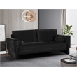 Bowery Hill Contemporary Rich Black Chenille Durable Fabric Sofa