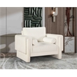 Bowery Hill Contemporary Rich Cream Chenille Durable Fabric Chair