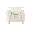 Bowery Hill Contemporary Rich Cream Chenille Durable Fabric Chair