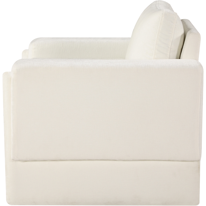 Bowery Hill Contemporary Rich Cream Chenille Durable Fabric Chair