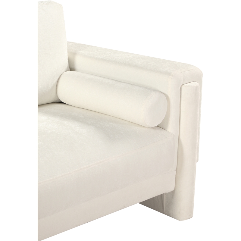 Bowery Hill Contemporary Rich Cream Chenille Durable Fabric Chair