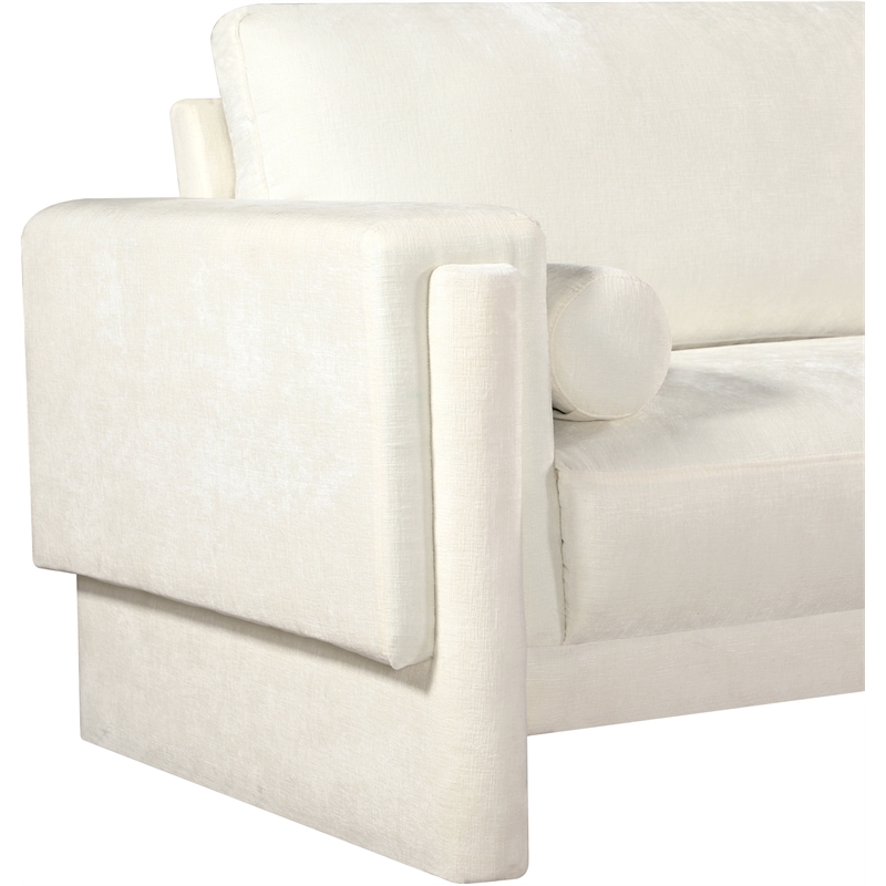 Bowery Hill Contemporary Rich Cream Chenille Durable Fabric Chair