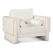 Bowery Hill Contemporary Rich Cream Chenille Durable Fabric Chair