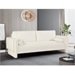 Bowery Hill Contemporary Rich Cream Chenille Durable Fabric Sofa