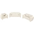 Bowery Hill Contemporary Rich Cream Chenille Durable Fabric Sofa