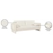 Bowery Hill Contemporary Rich Cream Chenille Durable Fabric Sofa