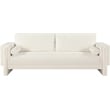 Bowery Hill Contemporary Rich Cream Chenille Durable Fabric Sofa