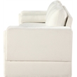 Bowery Hill Contemporary Rich Cream Chenille Durable Fabric Sofa