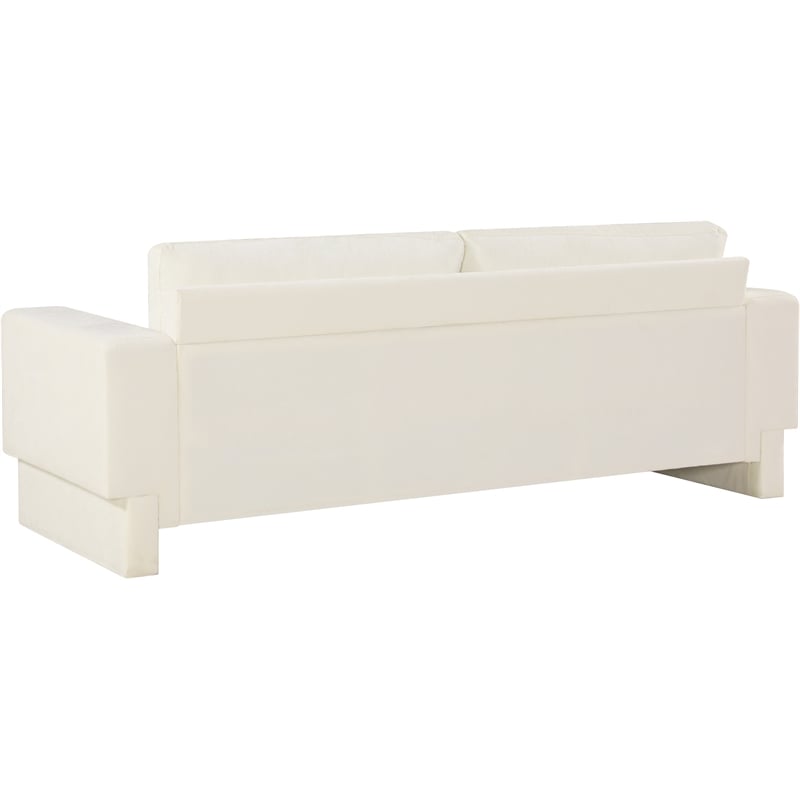 Bowery Hill Contemporary Rich Cream Chenille Durable Fabric Sofa