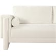 Bowery Hill Contemporary Rich Cream Chenille Durable Fabric Sofa