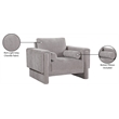 Bowery Hill Contemporary Rich Grey Chenille Durable Fabric Chair