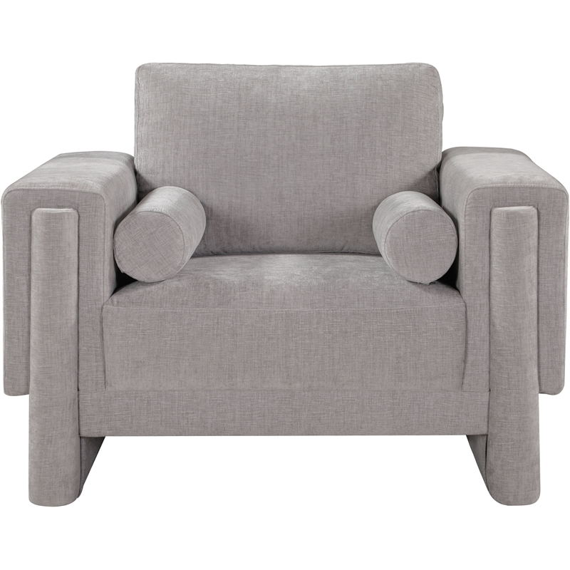 Bowery Hill Contemporary Rich Grey Chenille Durable Fabric Chair