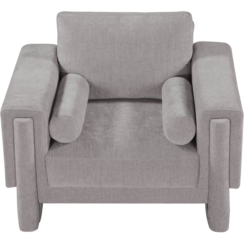 Bowery Hill Contemporary Rich Grey Chenille Durable Fabric Chair
