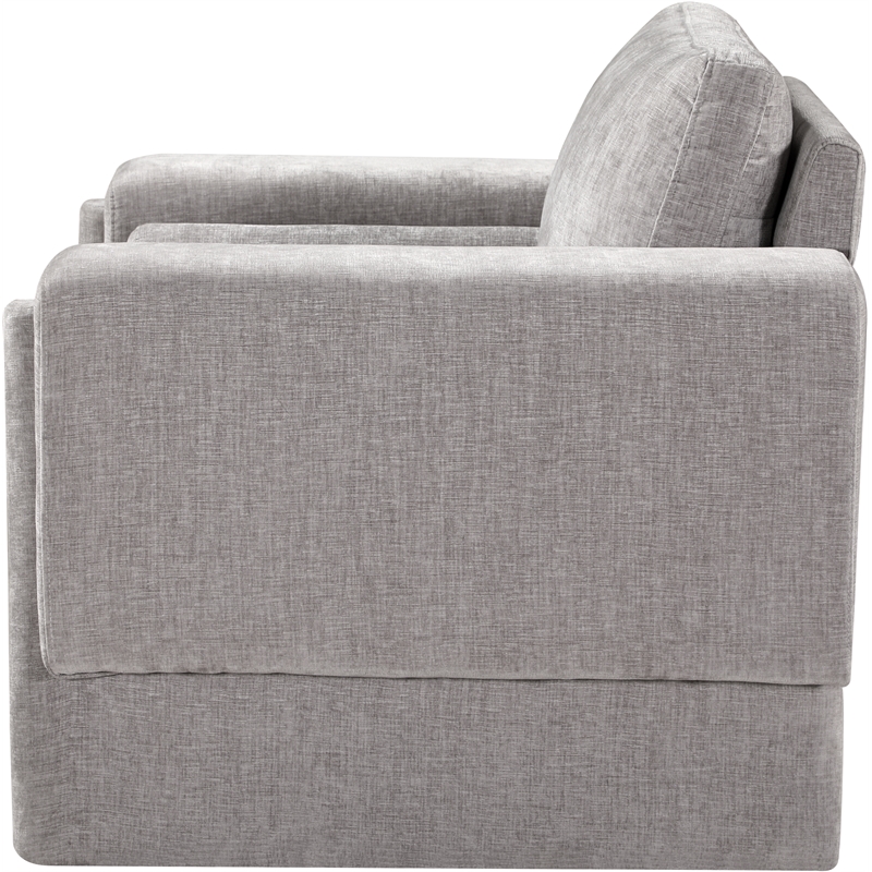 Bowery Hill Contemporary Rich Grey Chenille Durable Fabric Chair