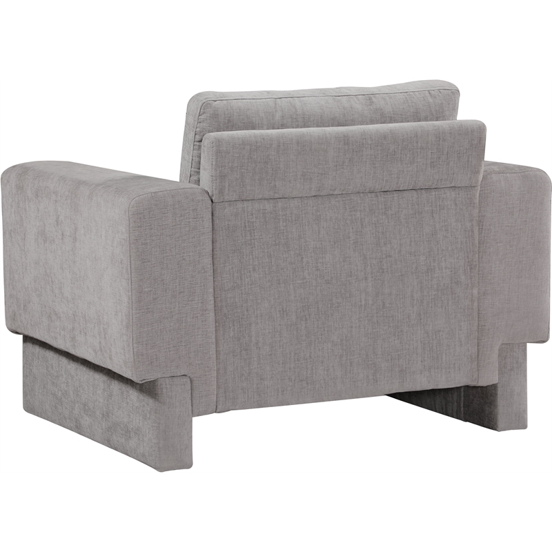 Bowery Hill Contemporary Rich Grey Chenille Durable Fabric Chair