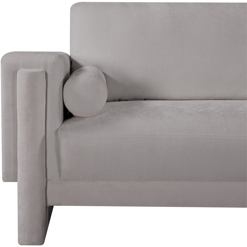 Bowery Hill Contemporary Rich Grey Chenille Durable Fabric Chair