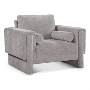 Bowery Hill Contemporary Rich Grey Chenille Durable Fabric Chair