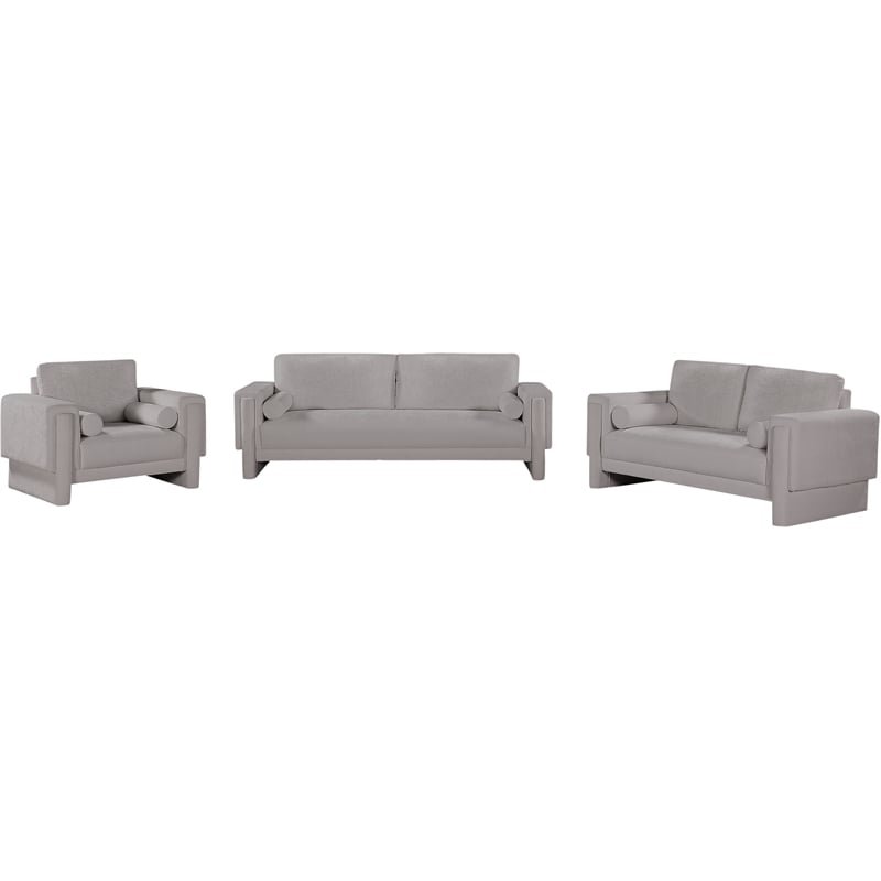 Bowery Hill Contemporary Rich Grey Chenille Durable Fabric Sofa