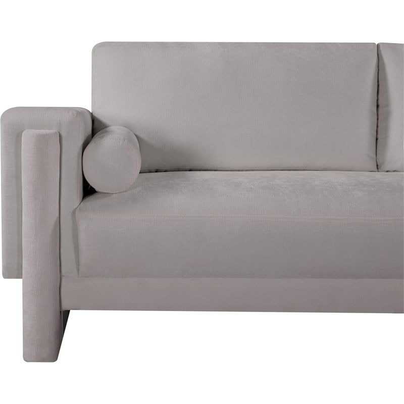 Bowery Hill Contemporary Rich Grey Chenille Durable Fabric Sofa