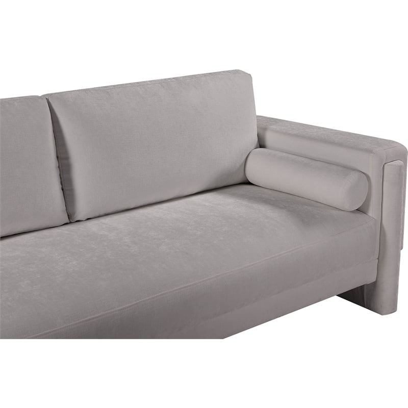 Bowery Hill Contemporary Rich Grey Chenille Durable Fabric Sofa