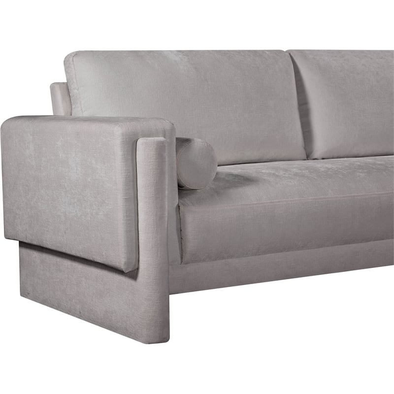 Bowery Hill Contemporary Rich Grey Chenille Durable Fabric Sofa