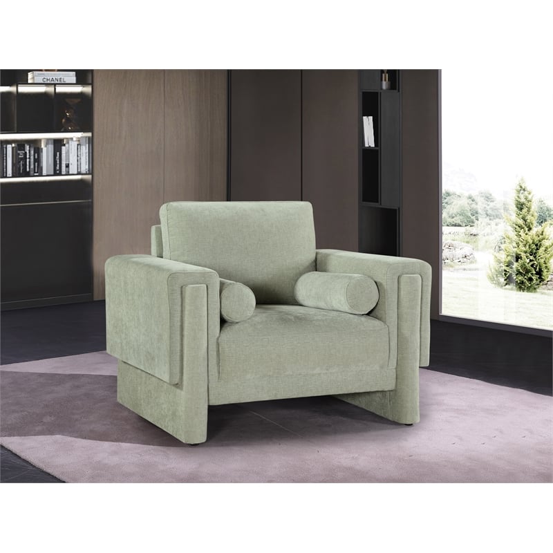 Bowery Hill Contemporary Rich Mint Chenille Durable Fabric Chair